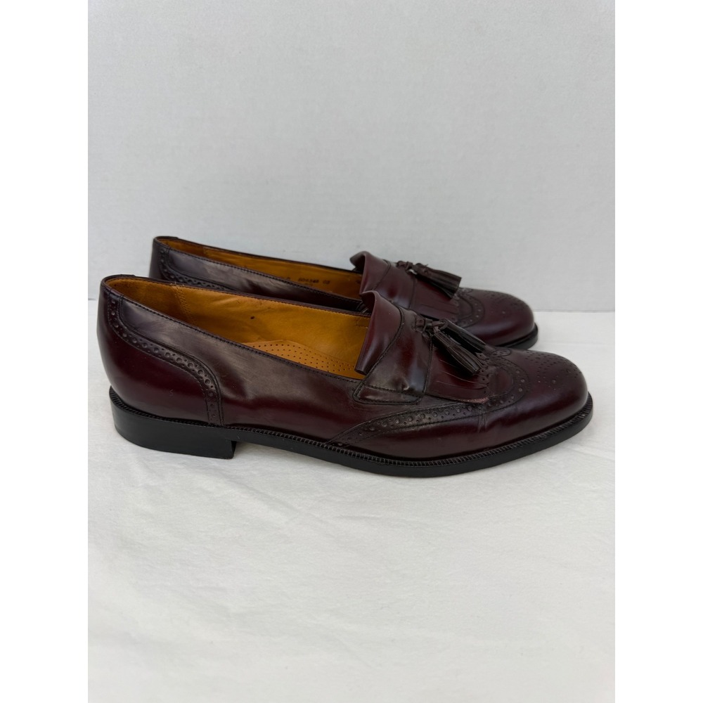 Cole Haan City Mens Burgundy Leather Wingtip Kiltie‎ Tassel Loafers 12 D - Picture 9 of 12